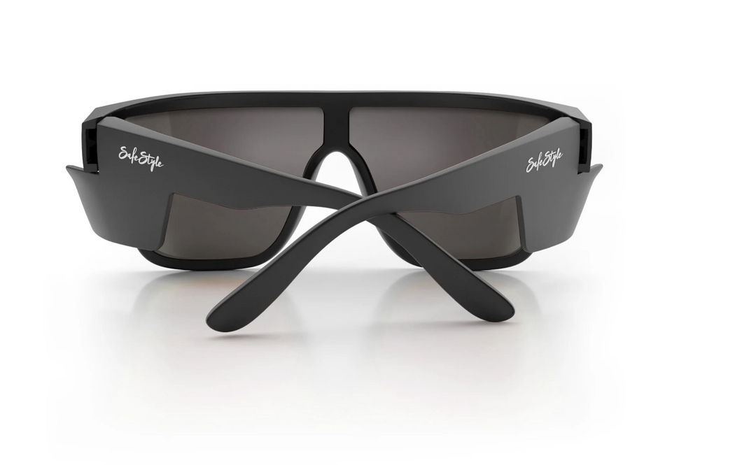 SAFESTYLE Primes Matt Black Frame Reflector Red Lens Safety Specs, PR