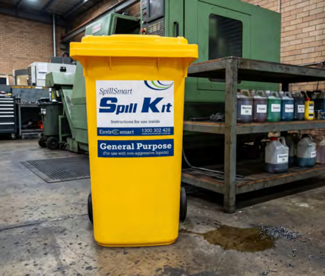 SpillSmart Spill Kit 120L Wheelie Bin - General Purpose