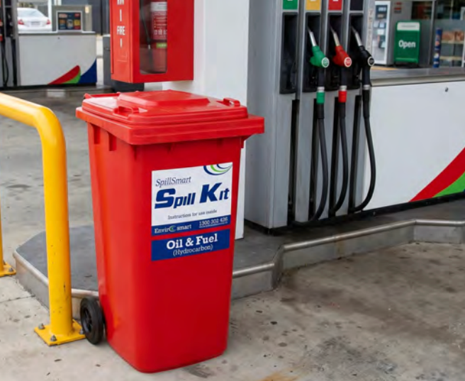 SpillSmart Spill Kit 120L Wheelie Bin - Oil & fuel