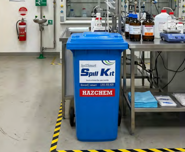 SpillSmart Spill Kit 120L Wheelie Bin - Hazchem