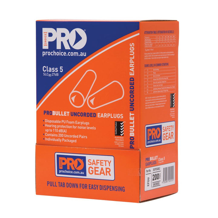 PROBULLET EAR PLUGS UNCORDED - BOX 200 (Class 5 27dB)