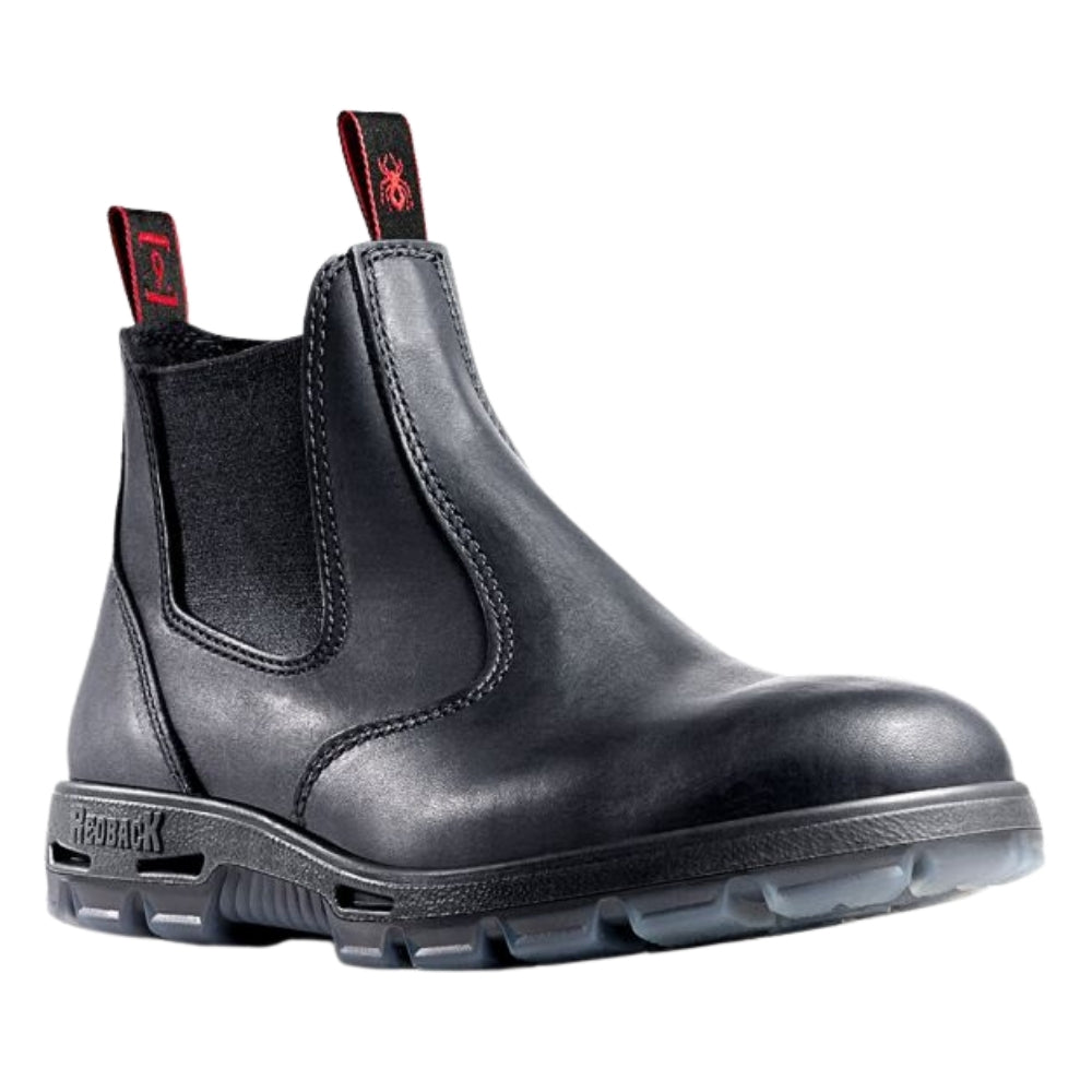 Redback Bobcat Elastic Sided Non-Safety Boot - Black Oil Kip