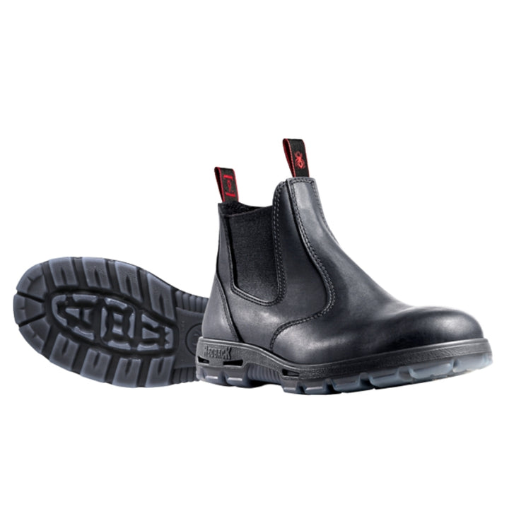 Redback Bobcat Elastic Sided Non-Safety Boot - Black Oil Kip