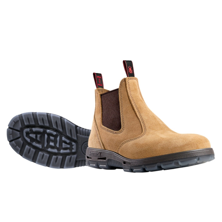 Redback Bobcat Elastic Sided Steel Toe Safety Boot - Banana Suede
