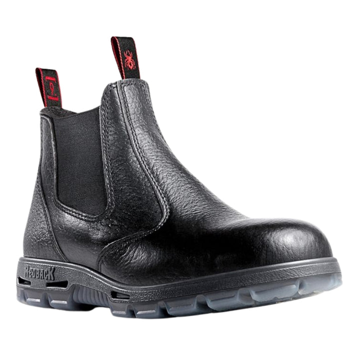 Redback Bobcat Elastic Sided Steel Toe Safety Boot - Black Rambler
