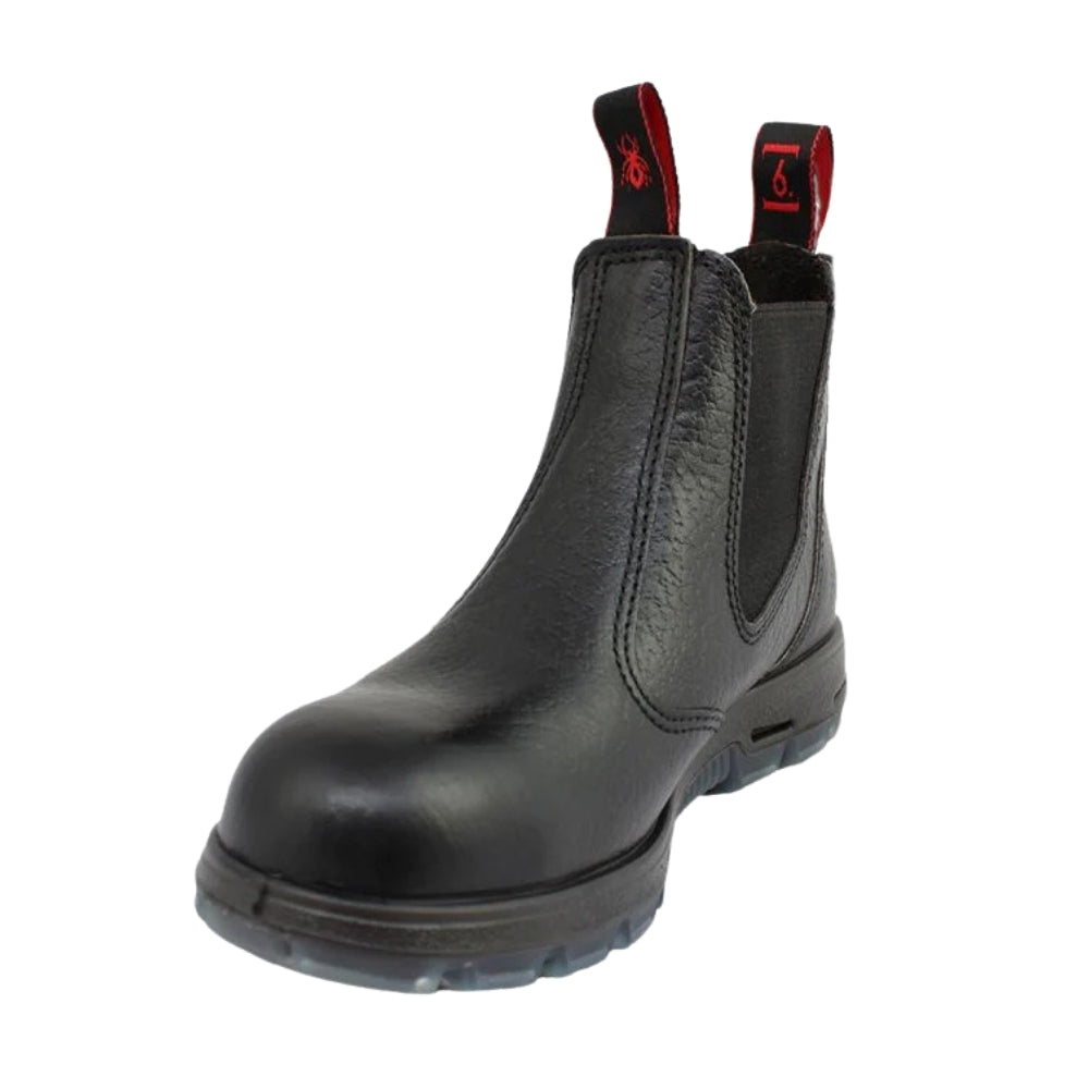 Redback Bobcat Elastic Sided Steel Toe Safety Boot - Black Rambler