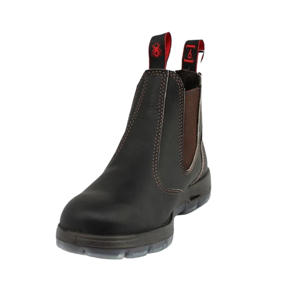 Redback Bobcat Elastic Sided Steel Toe Safety Boot - Claret Oil Kip