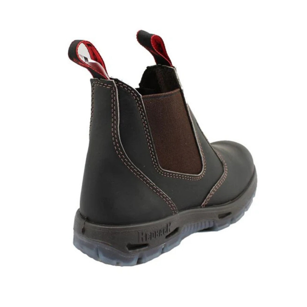 Redback Bobcat Elastic Sided Steel Toe Safety Boot - Claret Oil Kip