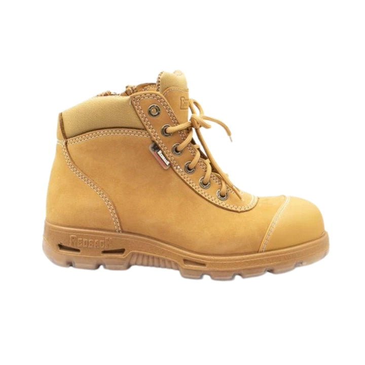 Redback Cobar Zip Sided Steel Toe Safety Boot - Wheat Nubuck