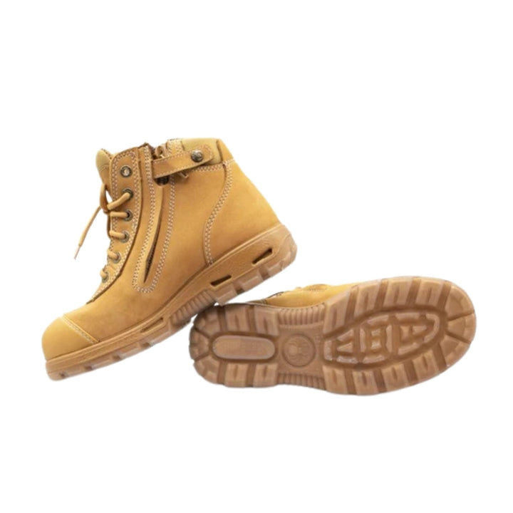 Redback Cobar Zip Sided Steel Toe Safety Boot - Wheat Nubuck