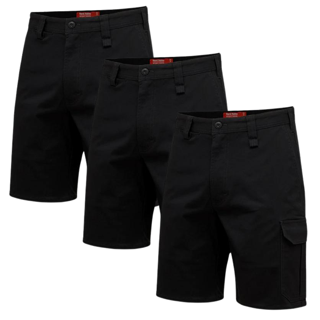 Hard Yakka Men's Core Relaxed Fit Stretch Cotton Drill Cargo Work Shorts  Y05067