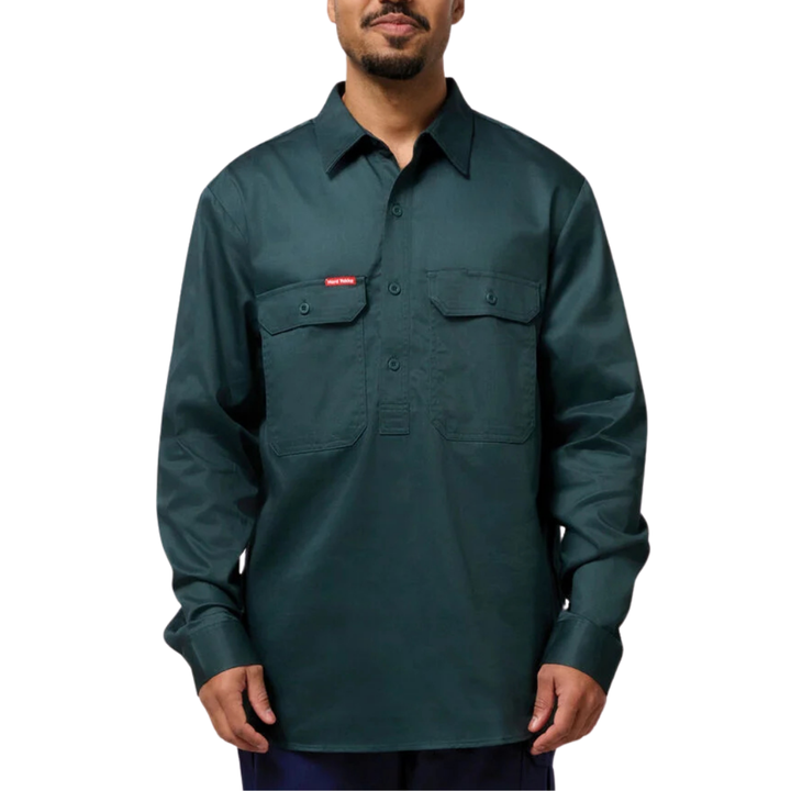Hard Yakka Men's Closed Front Cotton Drill Work Shirt  Y07530