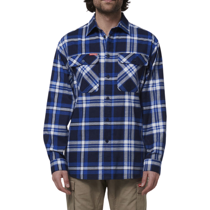 Hard Yakka Men's Full-Button Long Sleeve   Flannie Y07752