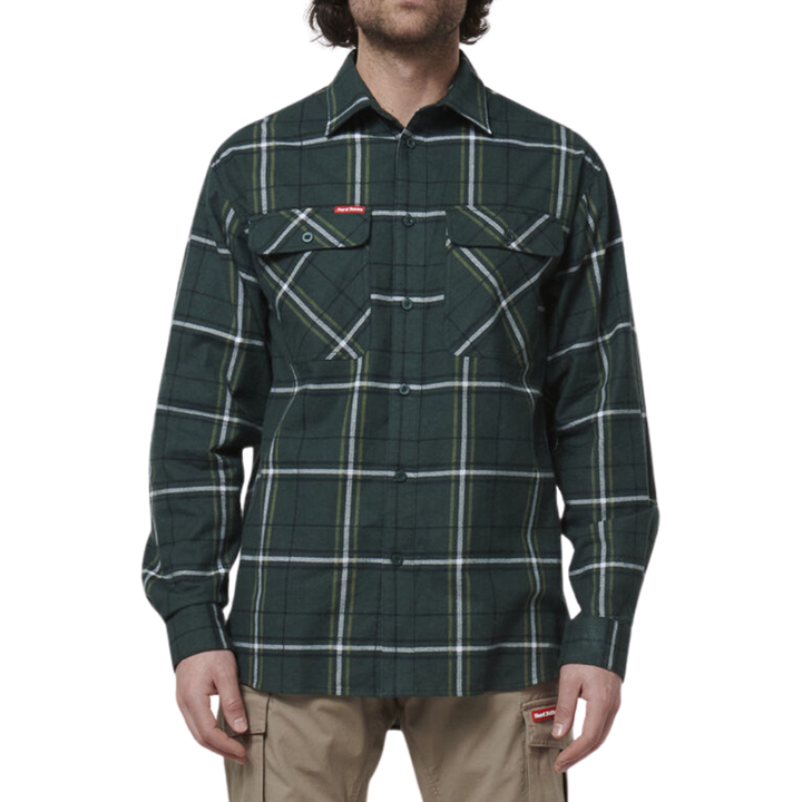 Hard Yakka Men's Full-Button Long Sleeve   Flannie Y07752