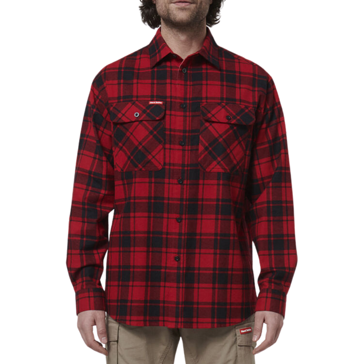 Hard Yakka Men's Full-Button Long Sleeve   Flannie Y07752