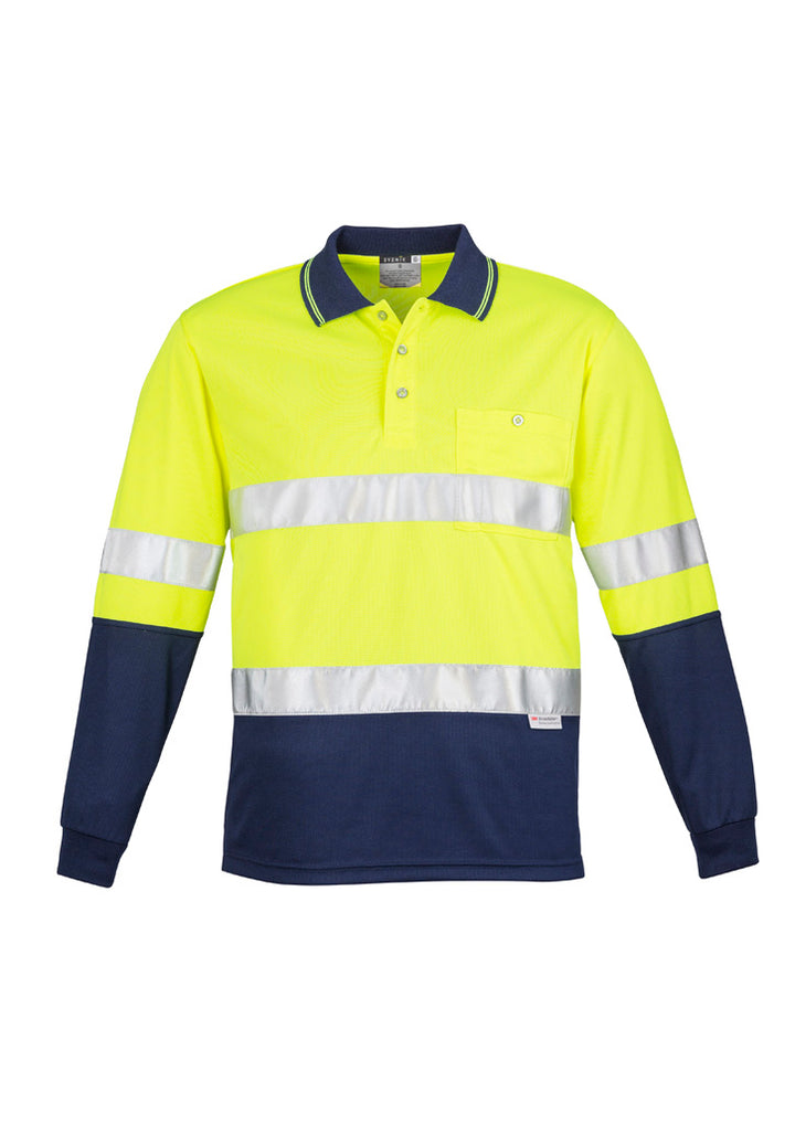Syzmik Mens Hi Vis Spliced Long Sleeve Hoop Taped Polo ZH235