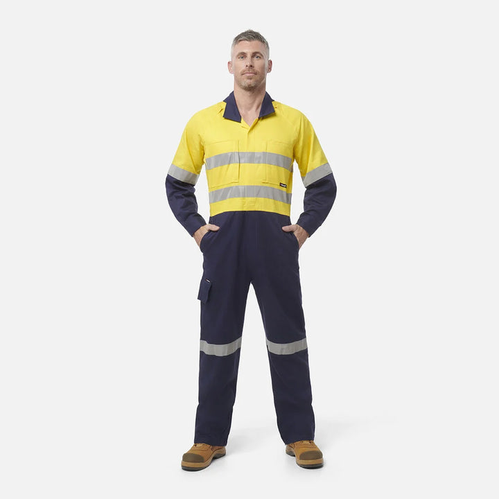 KingGee Men's Workcool 2 Hi-Vis 2-Tone Ripstop Taped Work Overalls