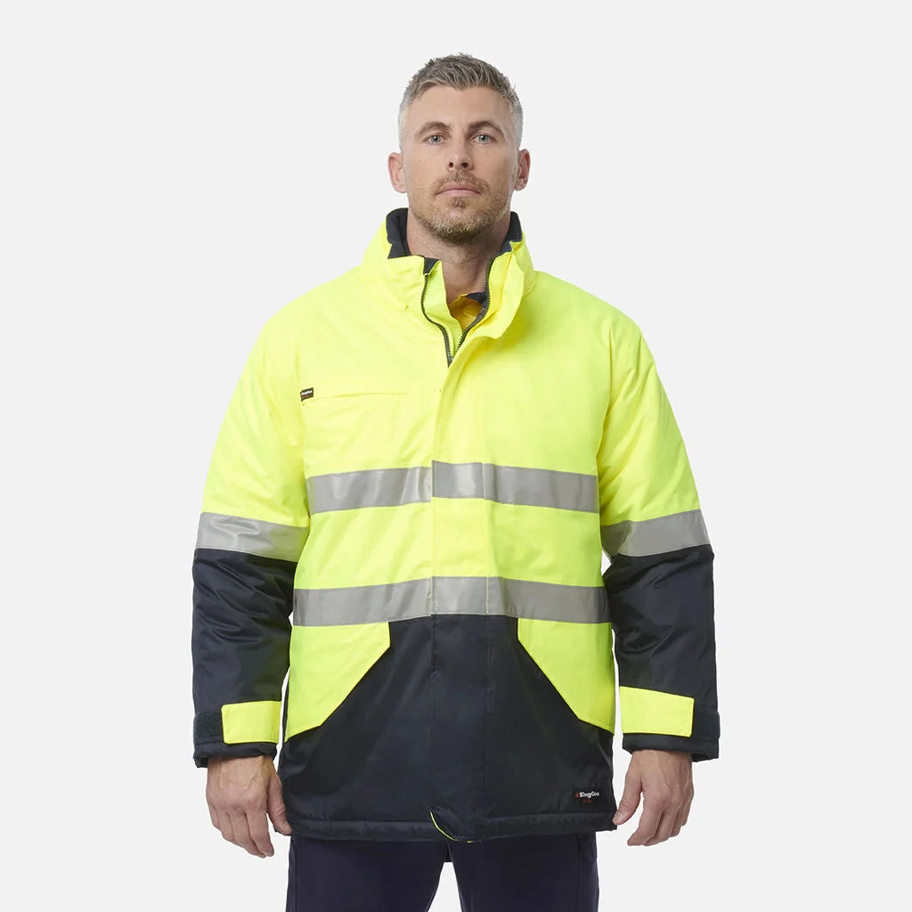 KingGee Men's Hi-Vis 2-Tone Taped Waterproof Insulated Taped Work Jacket K55010