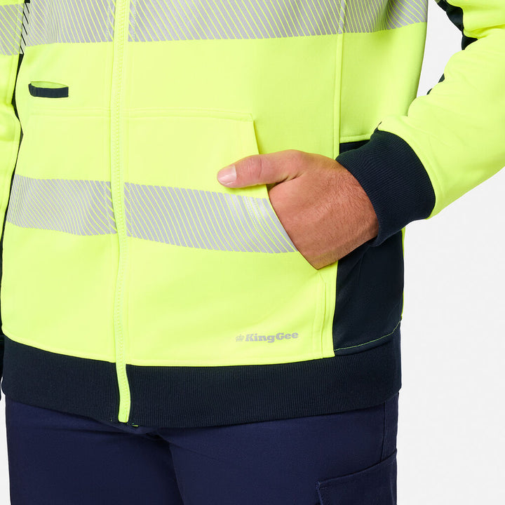 KingGee Originals Hi-Vis Spliced Full Zip Hoodie K55018
