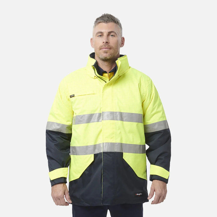 KingGee Men's Hi-Vis 2-Tone Taped Antistatic Waterproof Jacket K55035