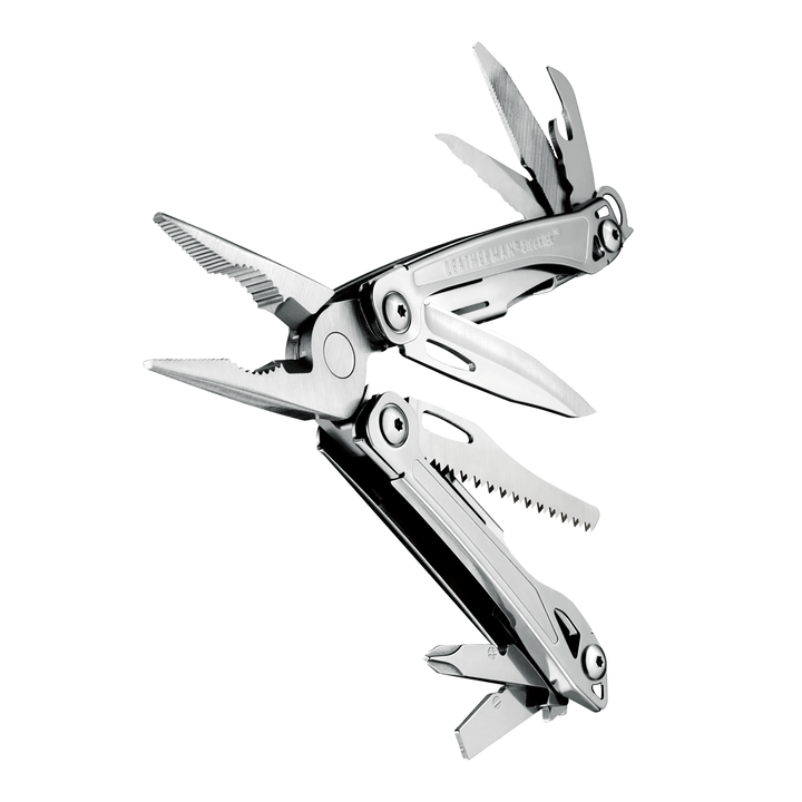 Leatherman Sidekick stainless steel multi-tool, angled view