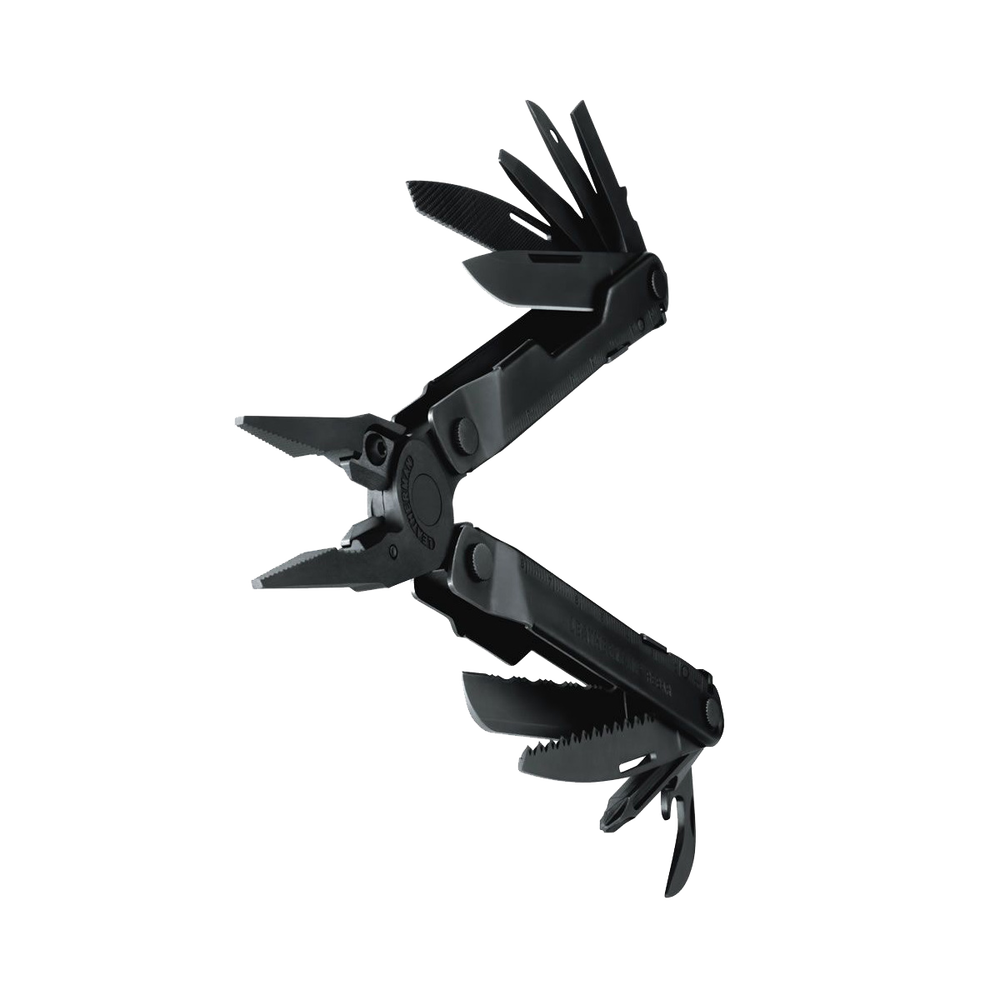 Leatherman Rebar black oxide multi-tool, angled view