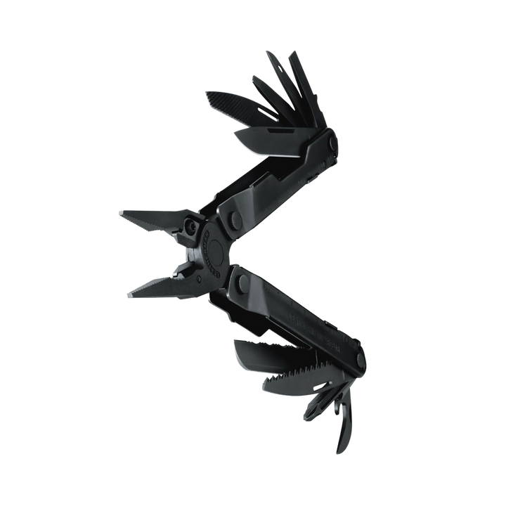 Leatherman Rebar black oxide multi-tool, angled view