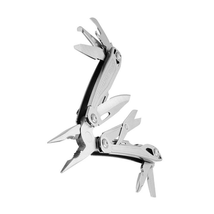 Leatherman Wingman stainless steel multi-tool, angled view