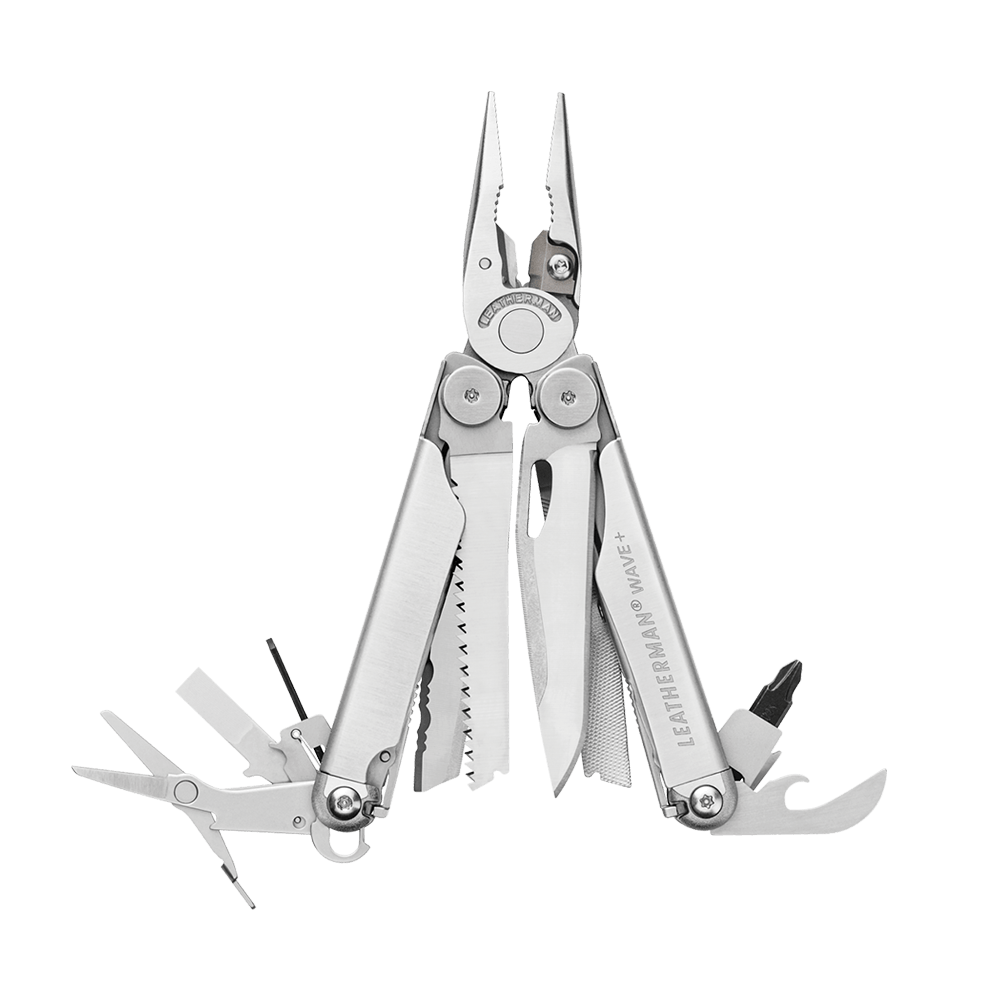 Leatherman Wave Plus stainless steel multi-tool, open view