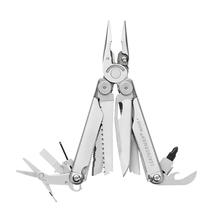 Leatherman Wave Plus stainless steel multi-tool, open view