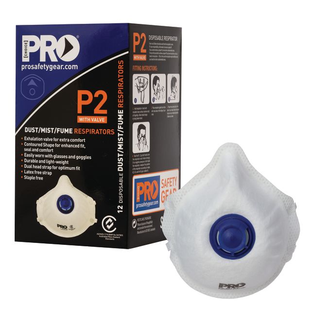 PRO CHOICE DUST MUSK P2 WITH VALVE BOX OF 12 (PC321)
