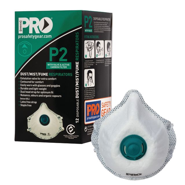 PRO CHOICE DUST MASK P2 WITH CARBON FILTER BOX OF 12 (PC531)