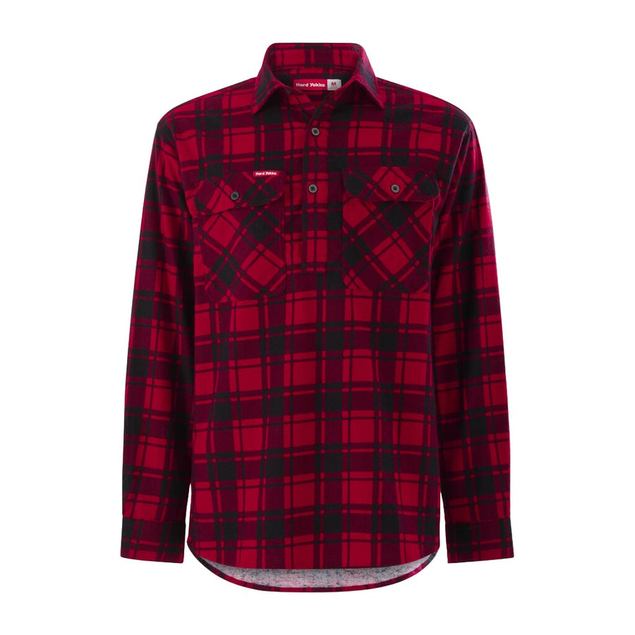 Hard Yakka Men's Long Sleeve Closed Front   Flannie  Y04006