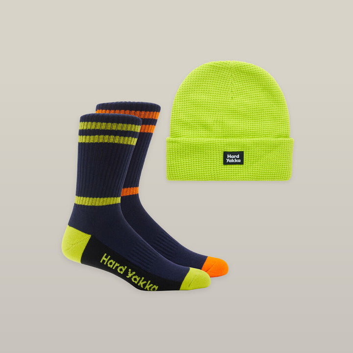 Hard Yakka 3056 Sock & Beanie Bundle - 2 Pack  Y20110